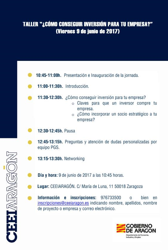 Taller formativo: cómo conseguir inversión para tu empresa