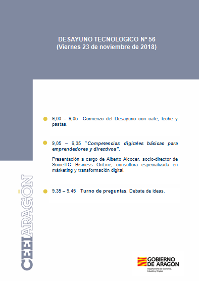 Desayuno Tecnológico con Alberto Alcocer: “Competencias digitales básicas para emprendedores y directivos”