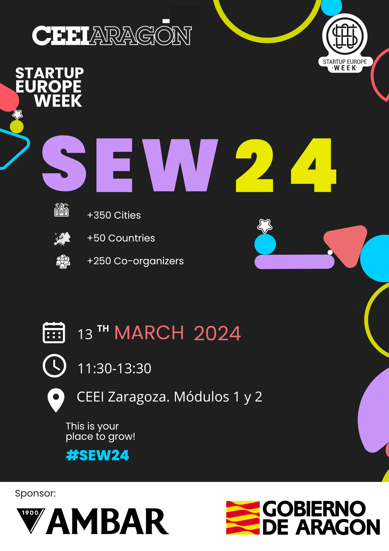 ¡La Startup Europe Week (SEW) vuelve a Zaragoza de la mano de CEEIARAGON!