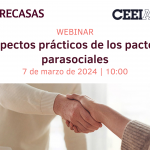 Webinar "Aspectos prácticos de los pactos parasociales"