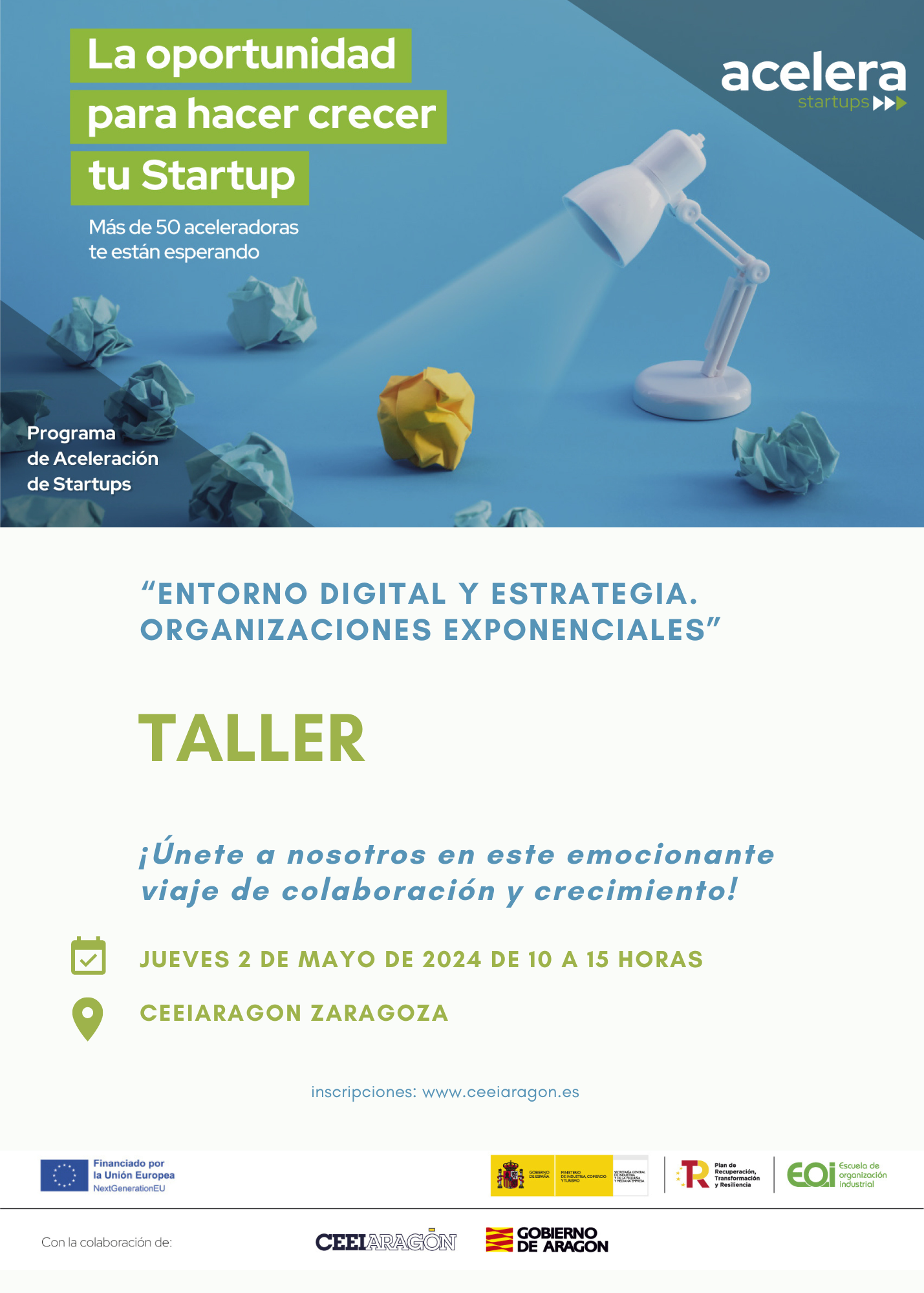 Taller Programa Acelera Startups «Entorno digital y estrategia. Organizaciones exponenciales»