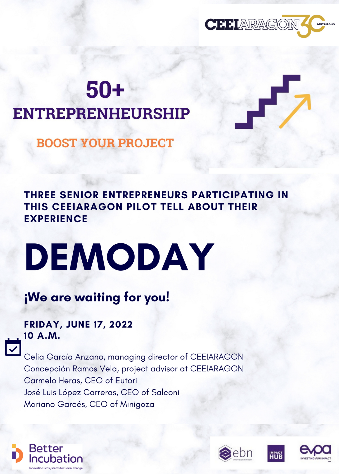 DemoDay 50+ Entrepreneurship, boost your project: “three senior entrepreneurs participating in this CEEIARAGON pilot tell their experience”