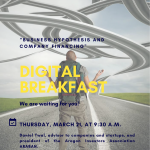 Digital Breakfast CEEI "Business hypothesis and business financing"